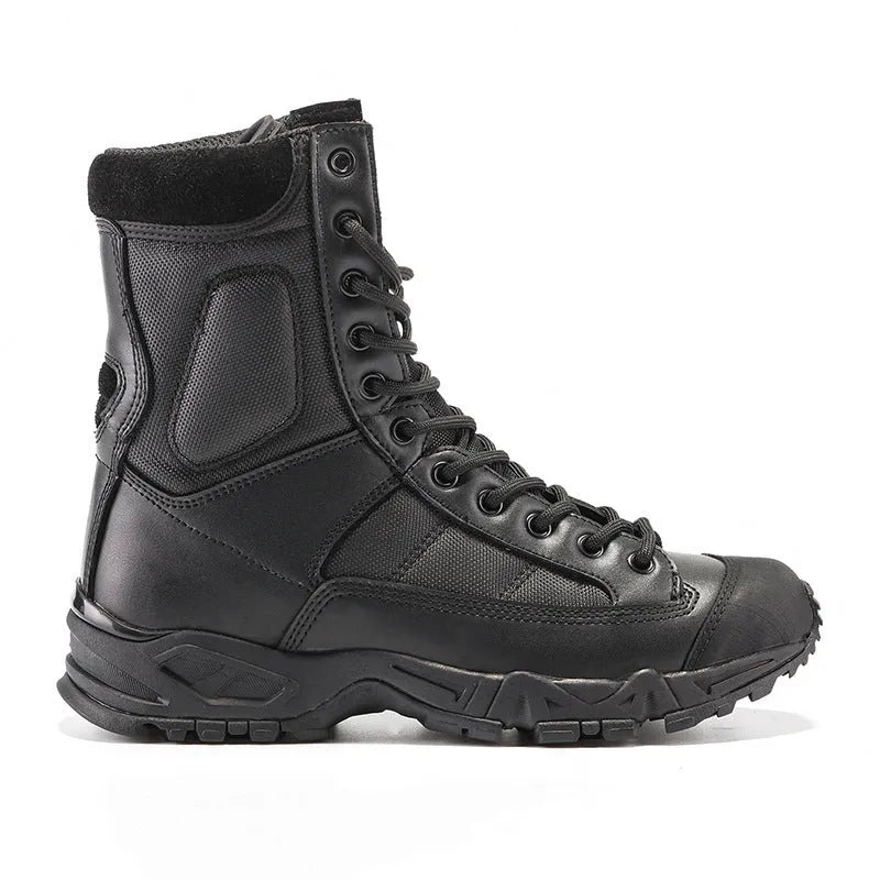 Breathable military boots for men and women in black fabric leather with sizes from 36 to 46
