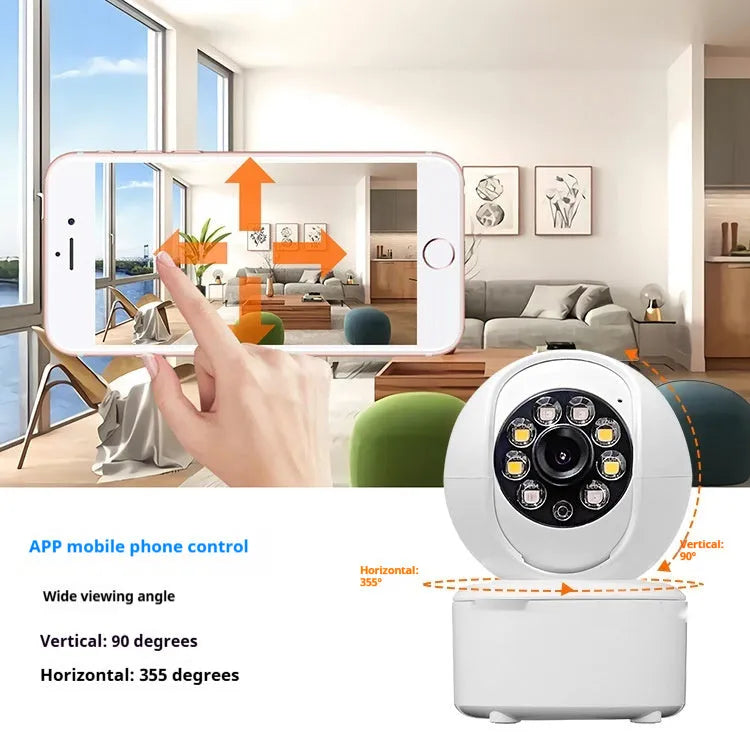 1080p dual-light panorama home security camera with ceiling mount and infrared night vision