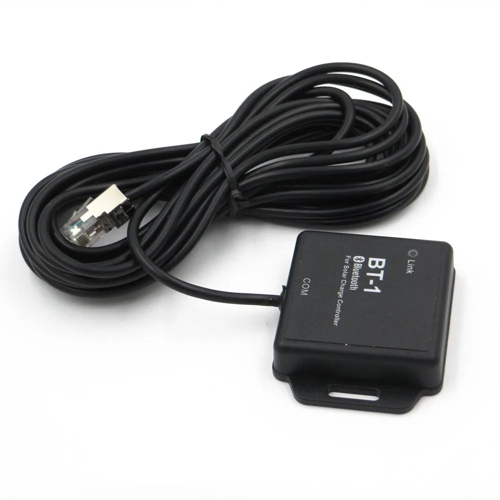 BT-1 model solar charge controller with Bluetooth module for 20A, 12V/24V systems.