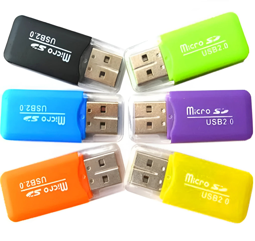 Black Mini USB TF Card Reader with SD transfer adapter for computer file transfer
