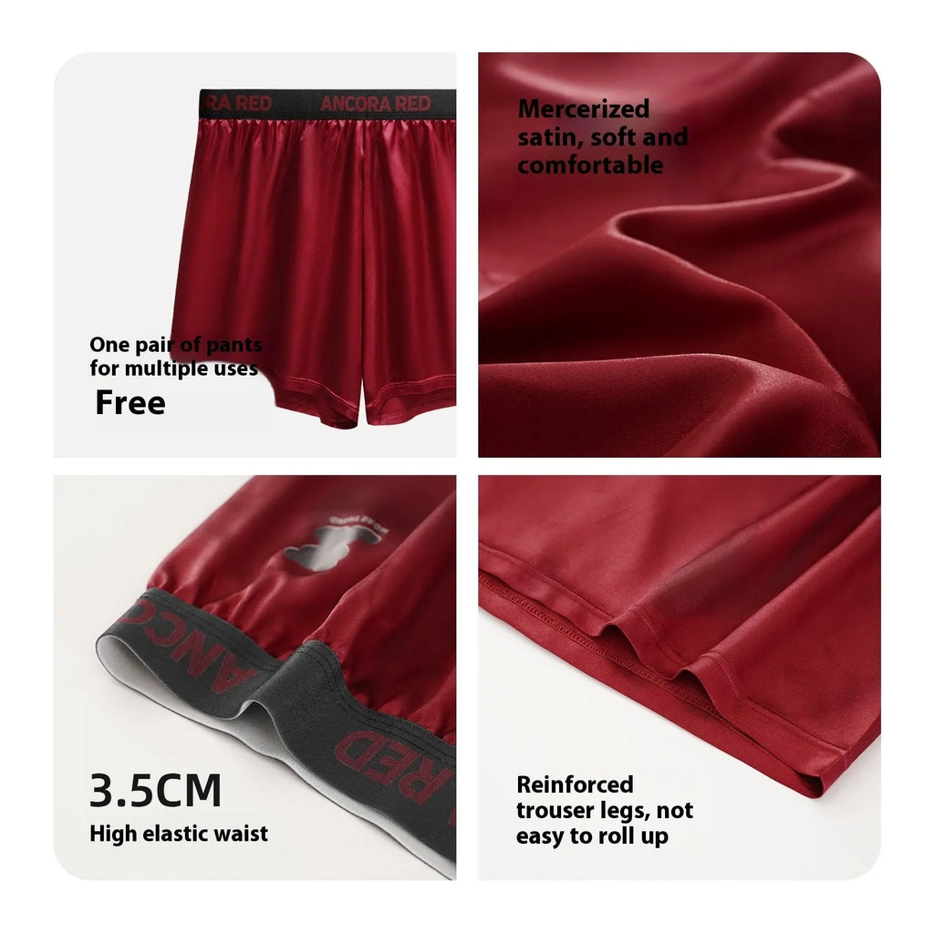 Men's solid colour boxer briefs in black, blue, brown, purple, red and silver options