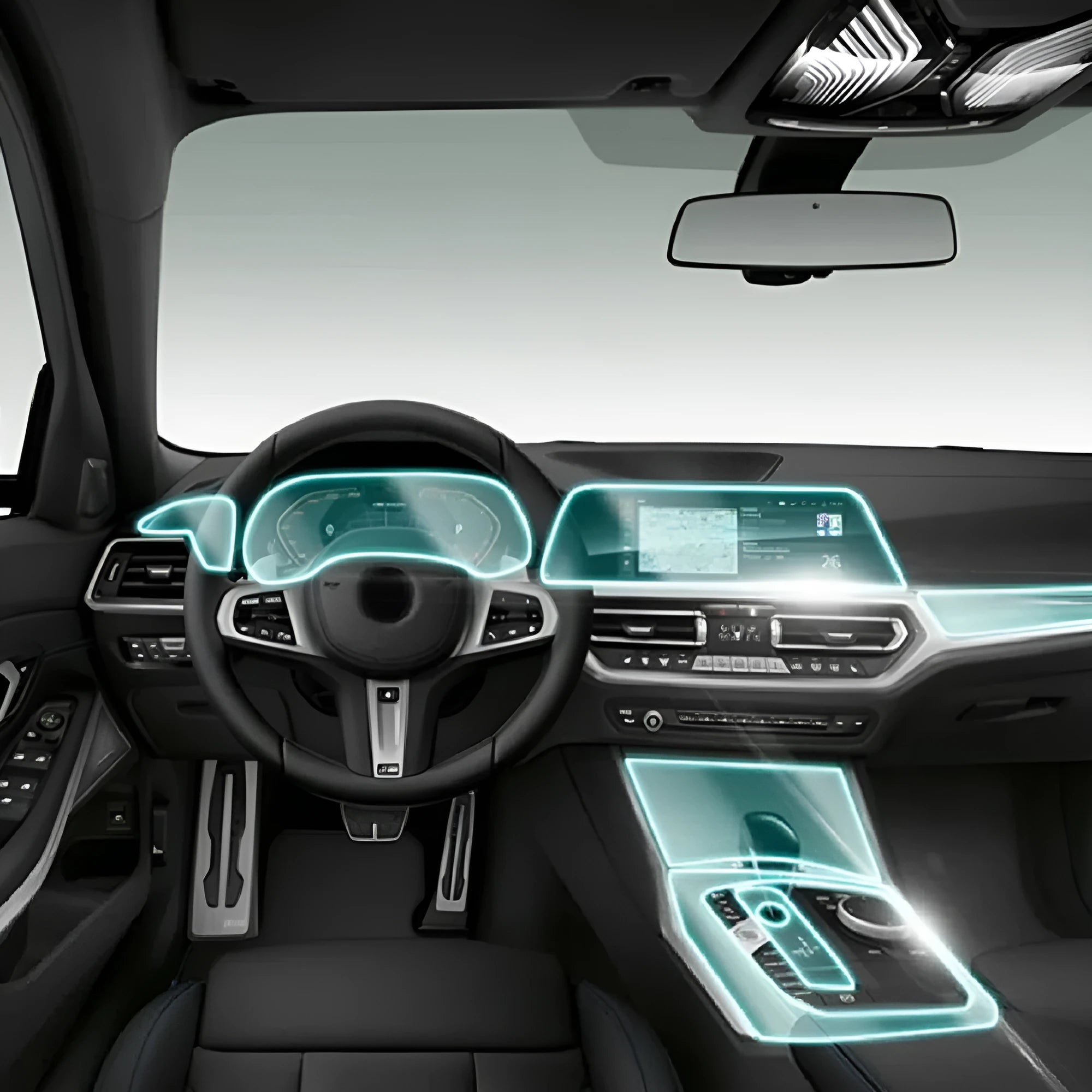 Transparent TPU protective film for BMW 3 Series dashboard and central control console