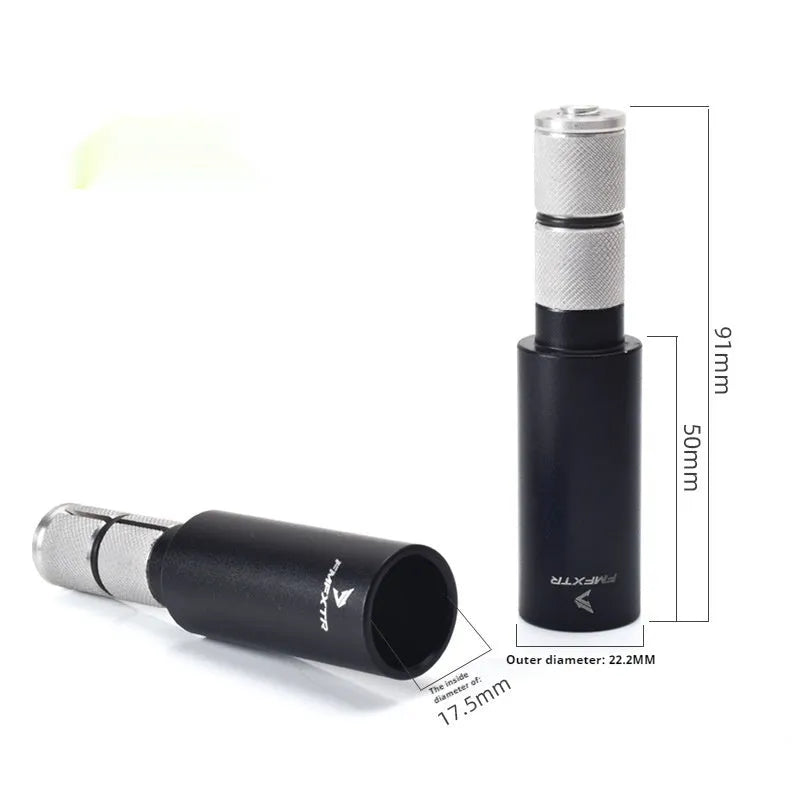 Aluminium alloy bicycle handlebar extension rods showing 15-20mm adjustment range