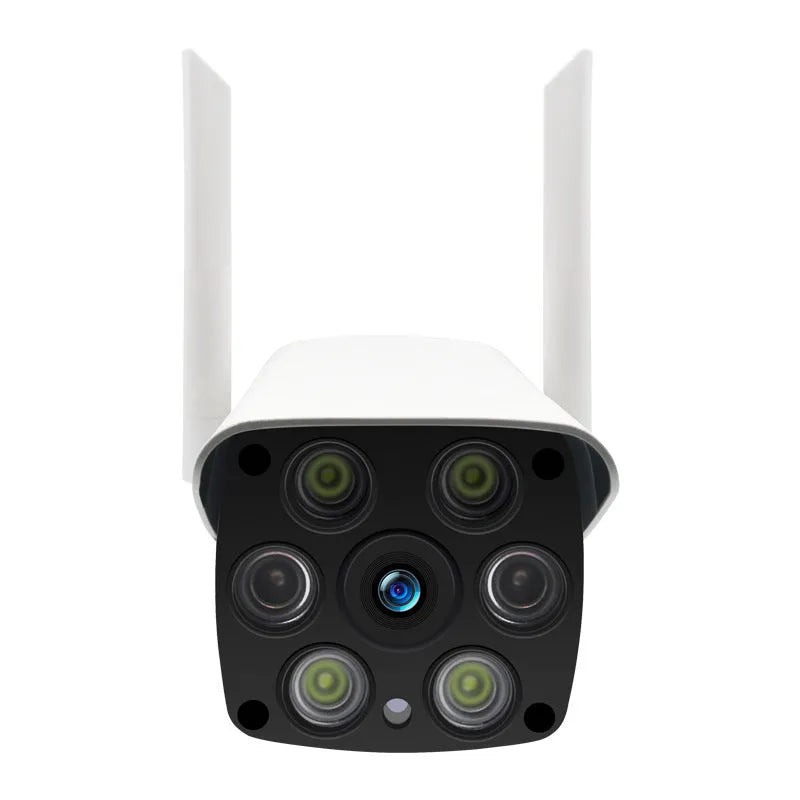 Remote Smart Camera Network Camera with 3.6mm Lens, 50m Effective Distance, 10m Infrared Night Vision, CMOS Sensor, 0.001 Lux Minimum Illumination, 1080P 64G, 720P Options, White, UK Plug for Outdoor Surveillance