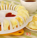White potato chips maker set with tray, stander, and slicer for microwave use