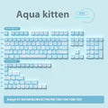 Water colour kitten design PBT keyboard keycap set with 138 or 158 keys.