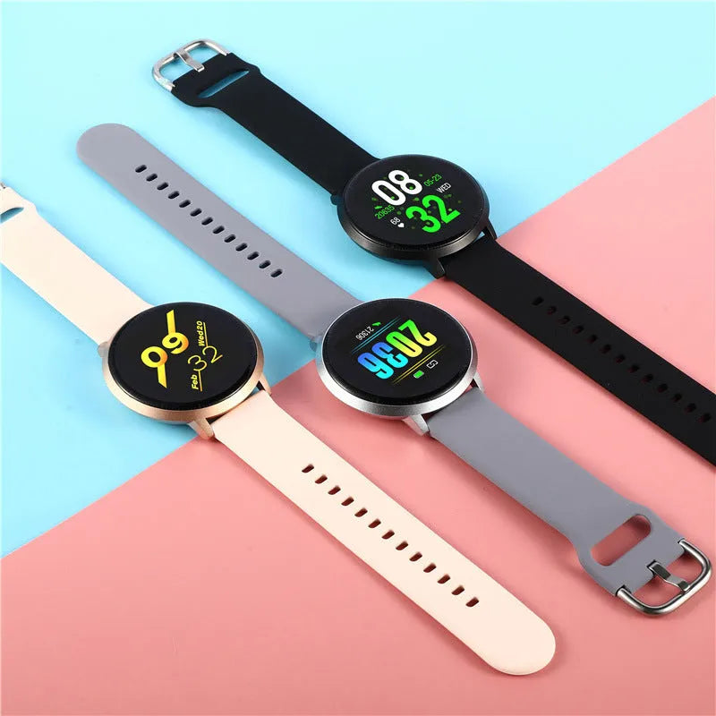 Ultra-thin waterproof smart health bracelet with 1.3-inch touch screen on silicone wristband