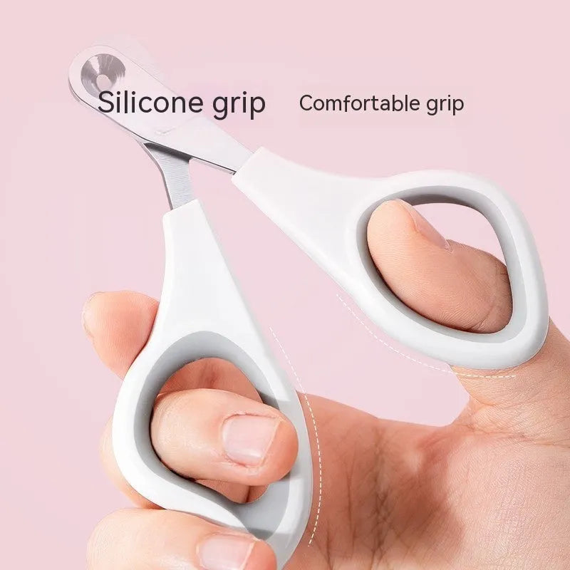 Pet nail clippers for cats with anti-bleeding round mouth design and ABS handle