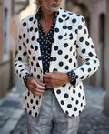 Men's two-button slim fit suit jacket with top-stitching pockets in British style