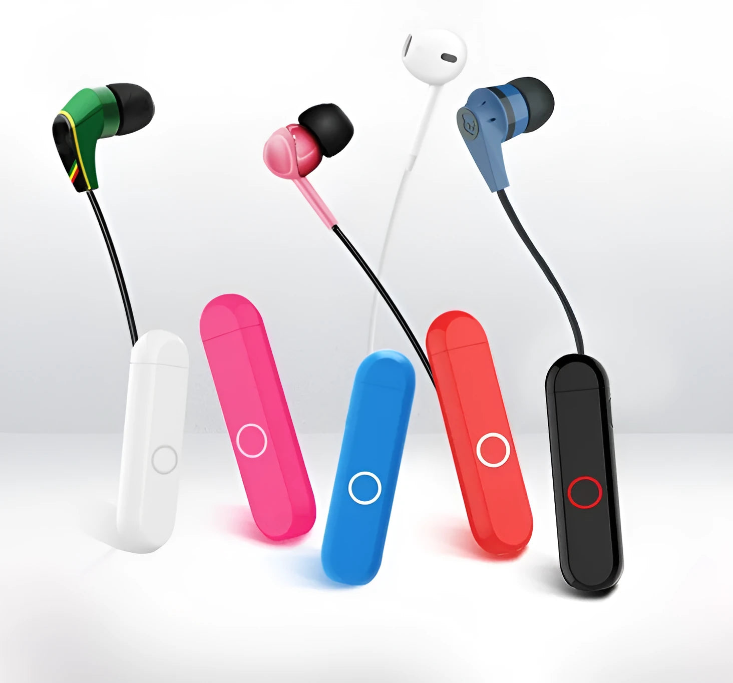 Compact black A1 Bluetooth audio receiver with 3.5mm plug shown in pendant wearing style.