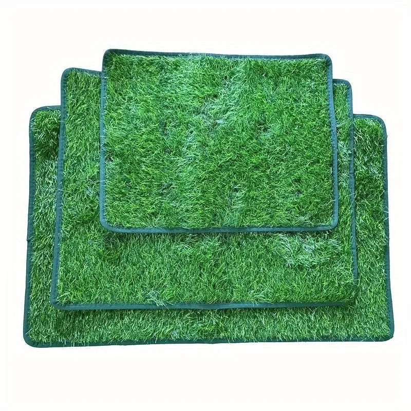 Artificial grass dog toilet mat for indoor pet training, shown in a small size on a floor.