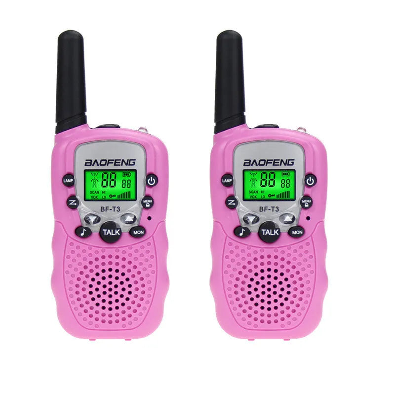 Child walkie talkie set with two handheld radios in choice of colours