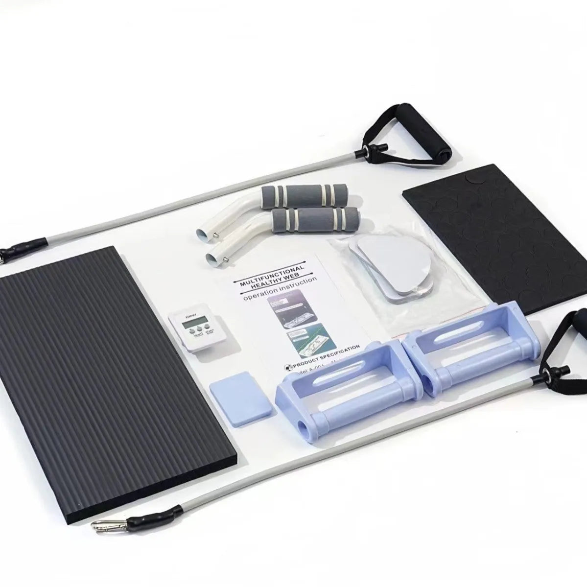 Foldable belly panel fitness board in purple, black or pink colours for home core training