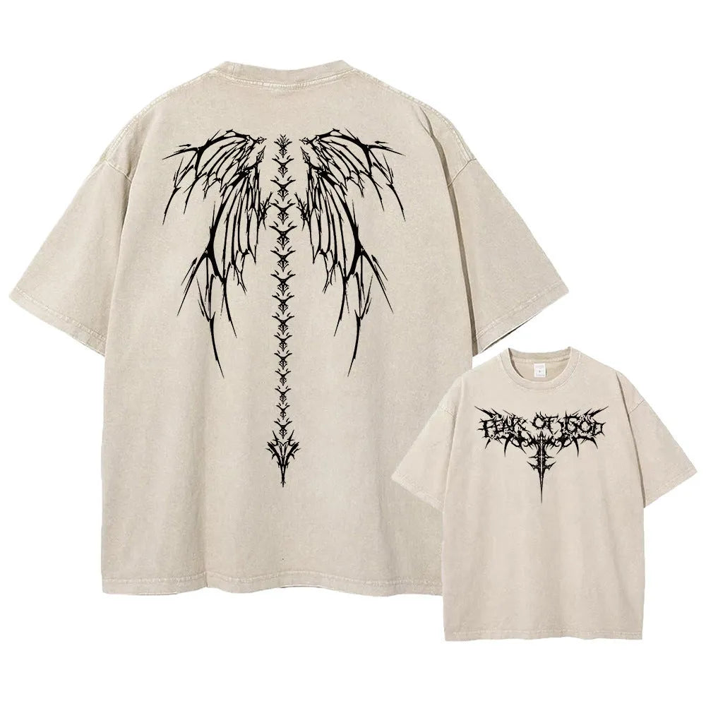 Men's oversized loose fit cotton t-shirt in a drop shoulder style for summer.