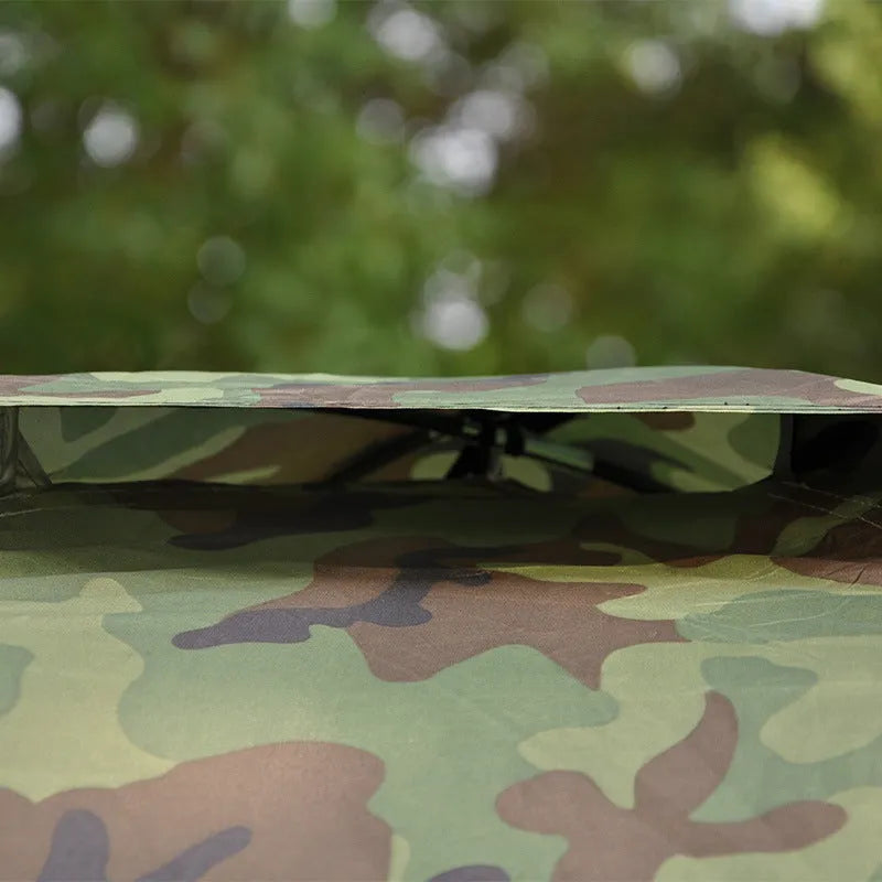 Double camouflage outdoor tent with triangular skylight, measuring 150x200x110cm for two-person camping