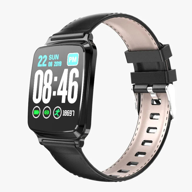 M8 smart bracelet with zinc alloy body and TPU strap showing heart rate monitoring display