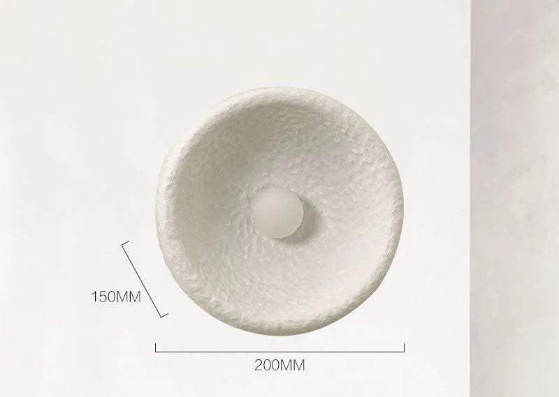 Modern Japanese-style silent wall lamp with round resin shade in three size options
