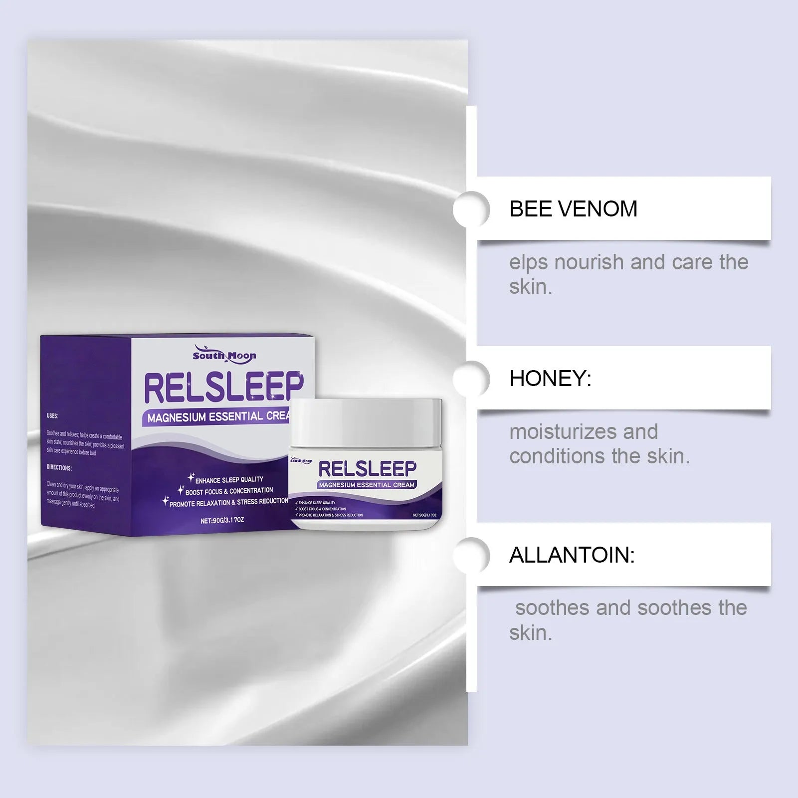 90g tube of Sleep Magnesium Essence Cream with honey and magnesium sulfate