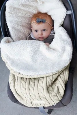 Baby stroller sleeping bag with thick cotton wool filling in envelope design, available in 15 colours including black and beige