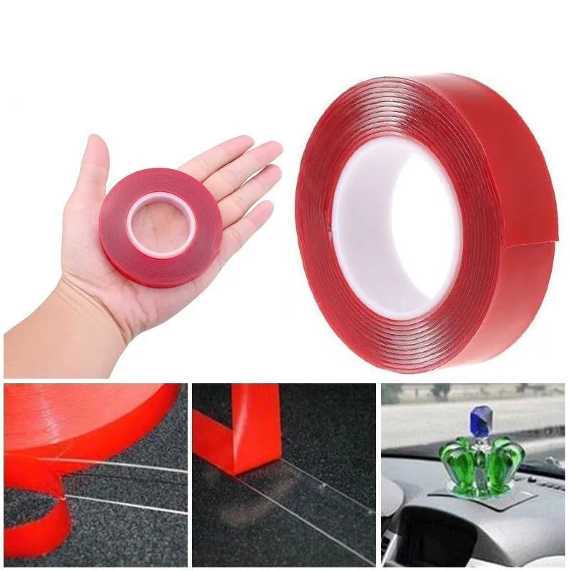 Roll of transparent acrylic foam double sided tape for car stickers and home decoration in 3m length