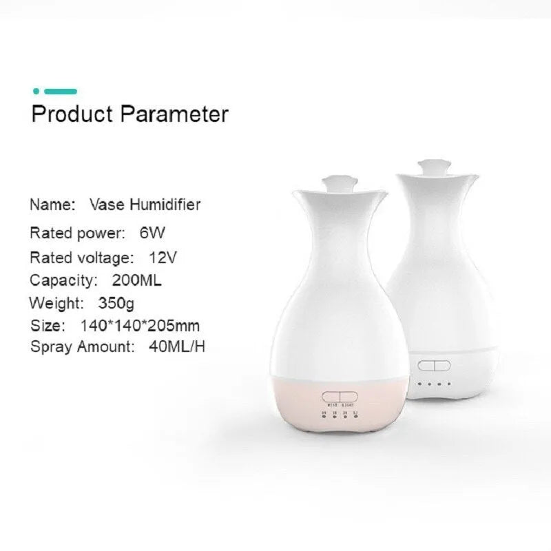White ultrasonic flower arrangement aroma diffuser with colourful night light and 200ml water tank