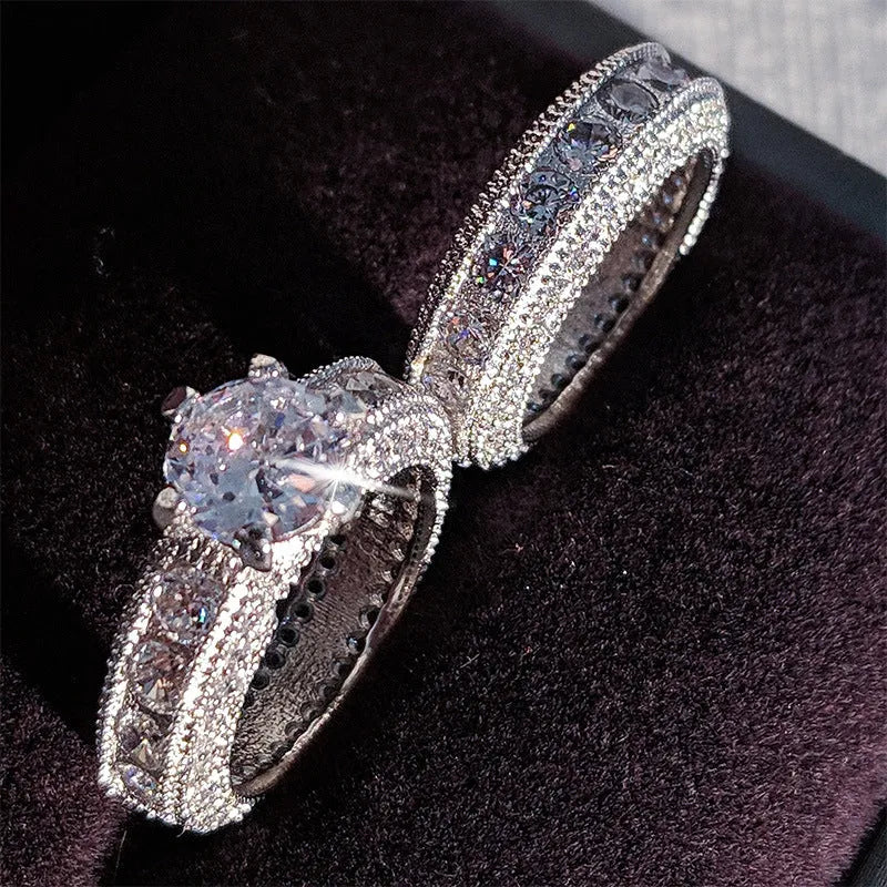 Silver tone solid colour wedding ring for women on a white background size 5 to 10 available