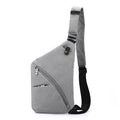 Men's Oxford cloth chest bag in black or grey with one shoulder strap design