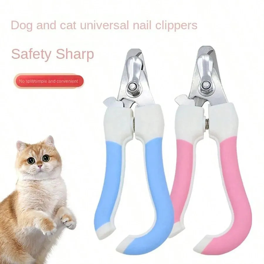 Pet nail scissors and dog cat nail clippers set in blue colour for home grooming