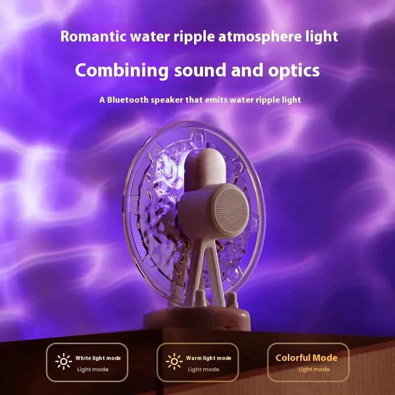Ferris wheel Bluetooth speaker with water ripple colourful lights in pink colour