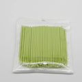 Disposable micro applicator brushes with colourful handles and bendable cotton swabs for makeup and eyelash extensions