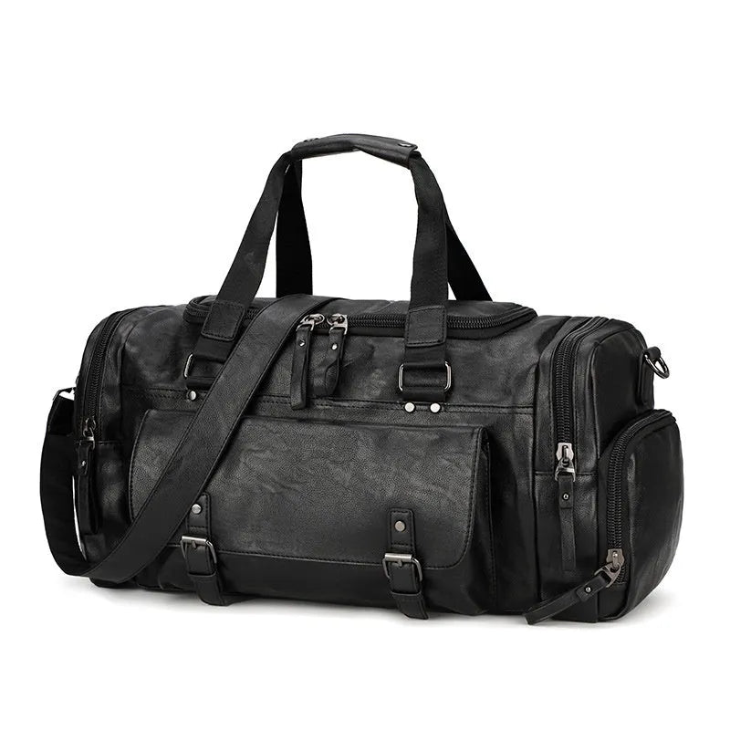 Large black travel shoe bag for sports trainers with separate compartment