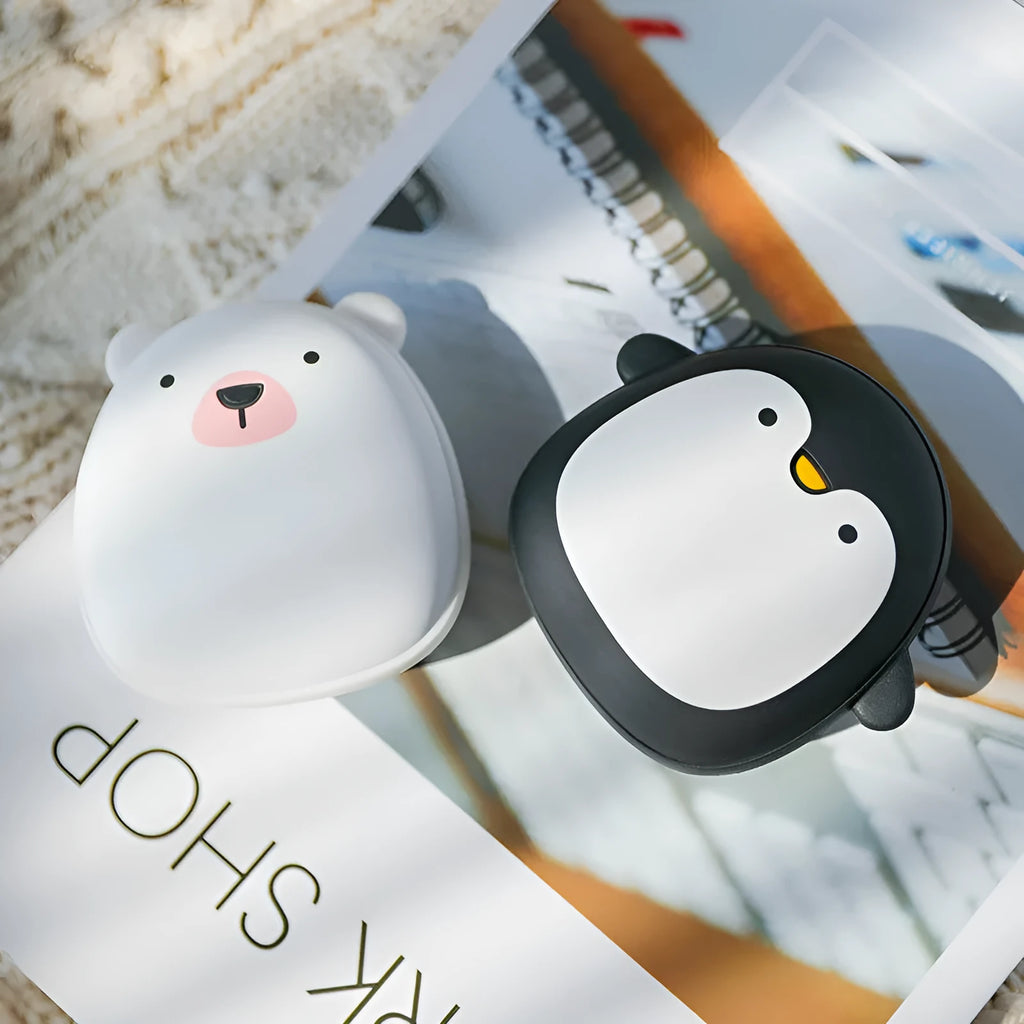 Cute penguin polar bear USB rechargeable electric hand warmer with power bank function