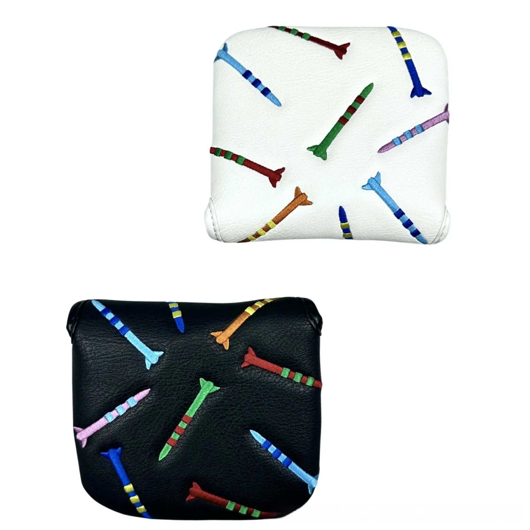 Golf putter protective sleeve with rocket pattern square design in PU leather material
