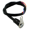 Black stainless steel motorcycle double flash switch with illuminated ring, model KG-057A