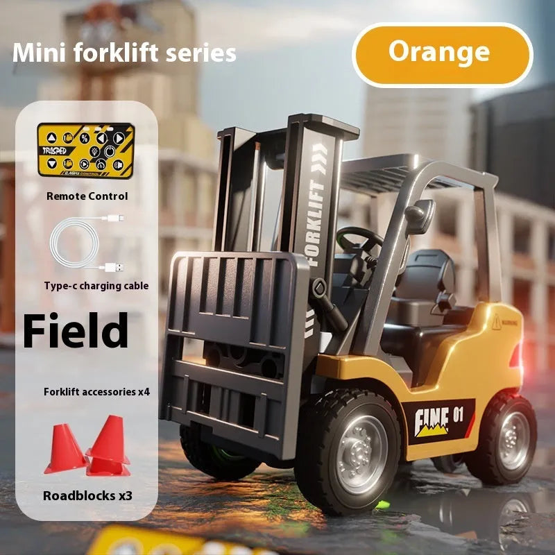 1:64 scale Bluetooth remote-control alloy forklift model with mobile app control and working accessories