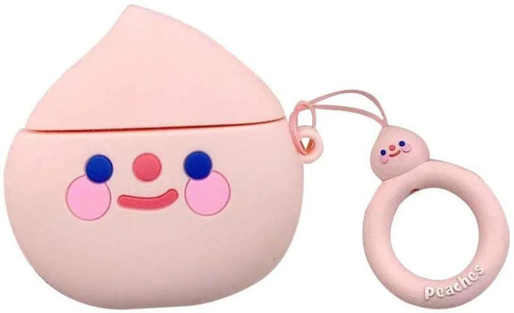 Silicone protective case for AirPods with cartoon animal design and flip opening