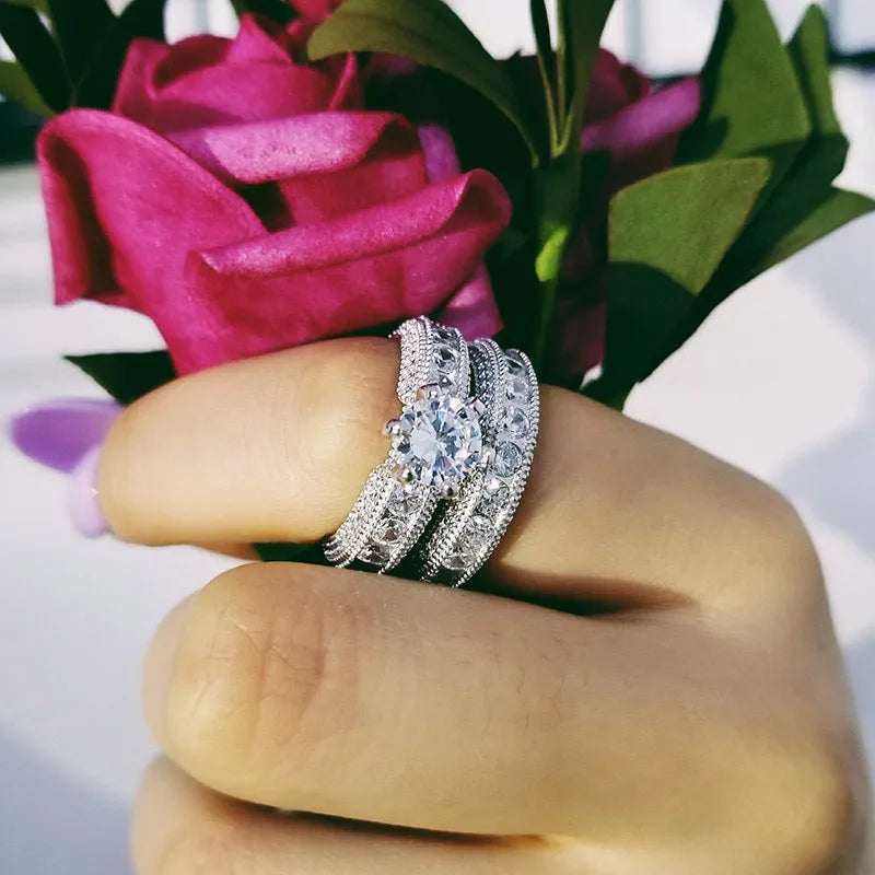 Silver tone solid colour wedding ring for women on a white background size 5 to 10 available