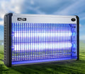 Electric mosquito killing lamp with protective grid and light tube for indoor pest control