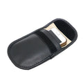 Black microfiber RFID blocking bag measuring 13.5 by 9.5 centimetres with Faraday cage signal protection