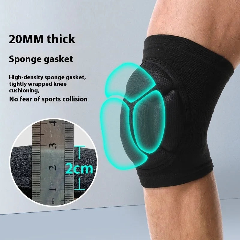 Black and blue dance kneepads with thick sponge padding for sports protection
