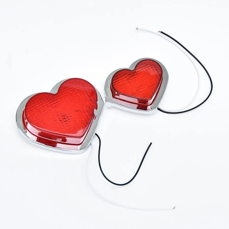 Japanese-style heart-shaped 12V automotive LED sidelight for fender mounting in multiple colour options