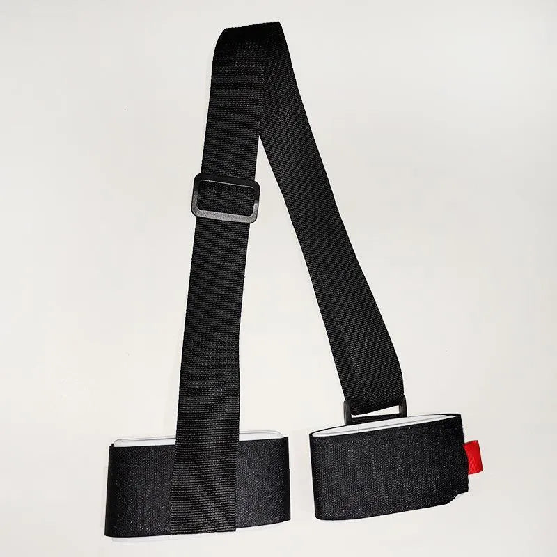 Adjustable hook and loop shoulder strap for portable ski sled transport in multiple colours