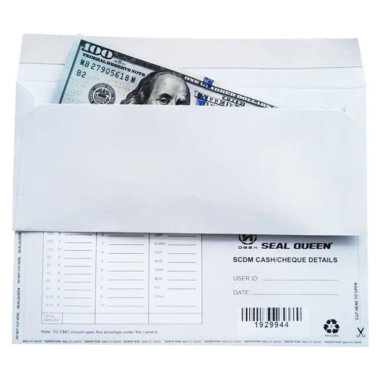 Blue anti-opening confidential envelope measuring 105x240mm with self-adhesive closure