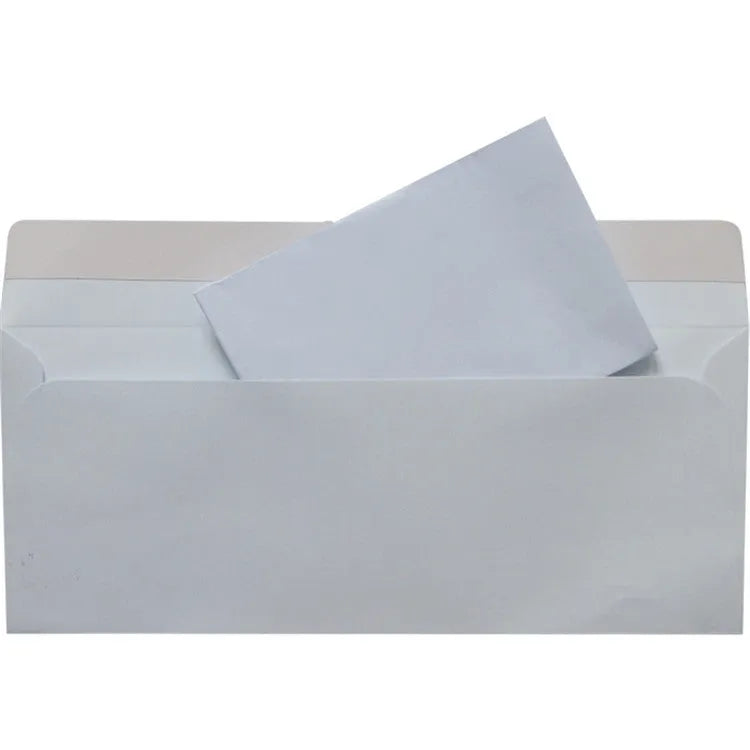 Blue anti-opening confidential envelope measuring 105x240mm with self-adhesive closure