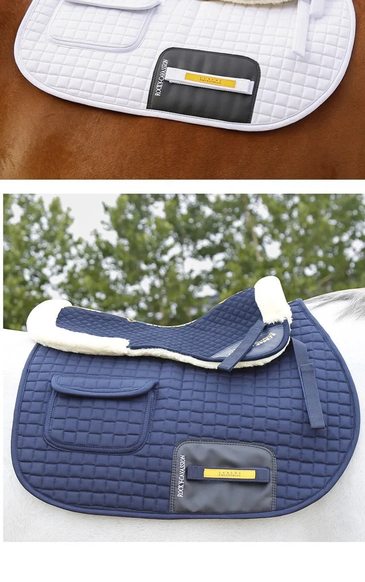 Riding saddle pad for equestrian and cycling with shock absorption waist protection