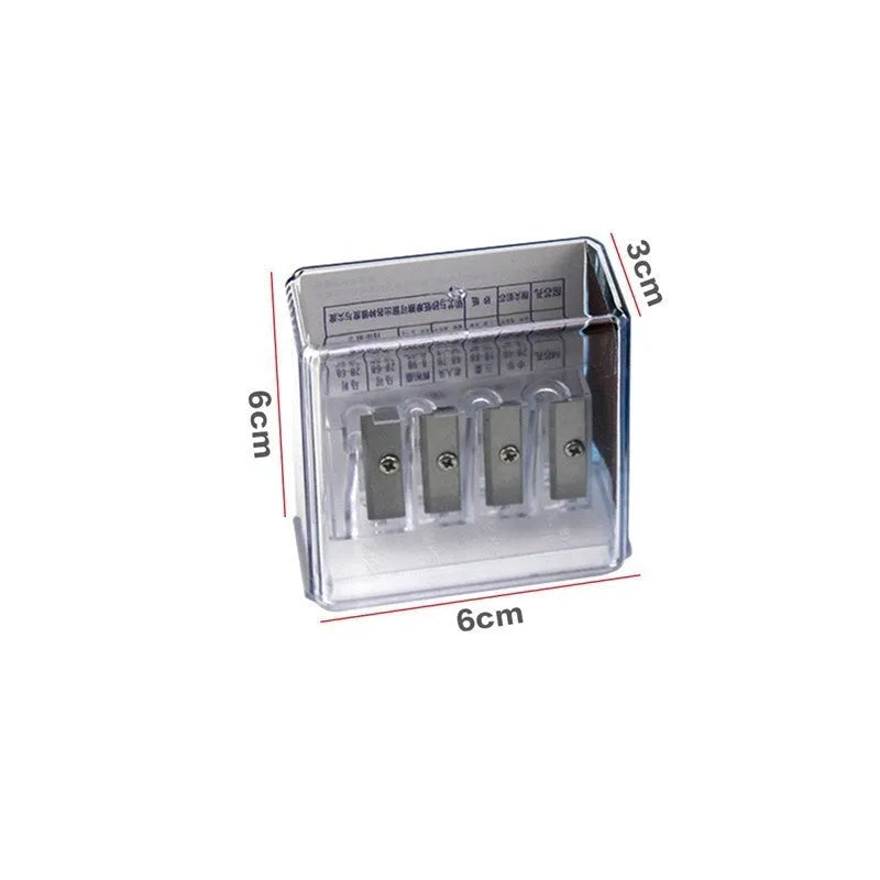 Four-hole geometric plastic pencil sharpener for art sketching with maintenance screwdriver