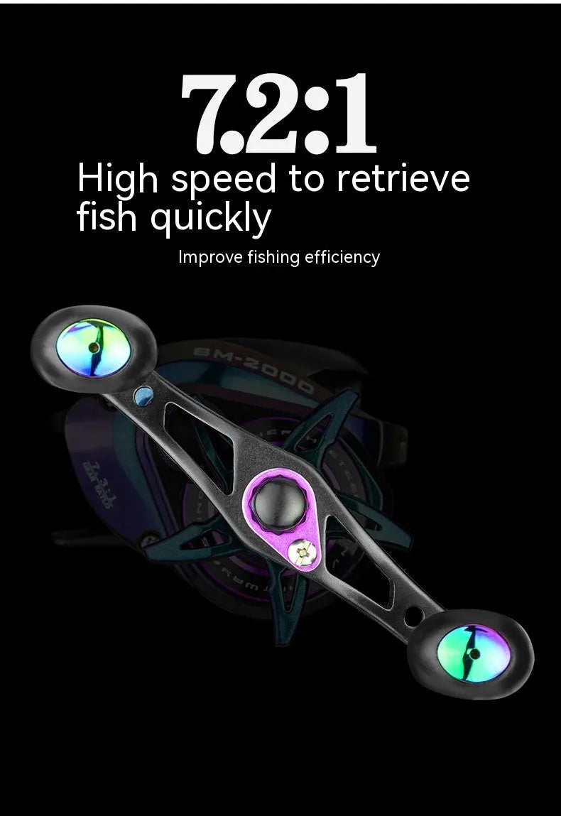 Colourful water drop design fishing reel with magnetic brake system, BM2000 model