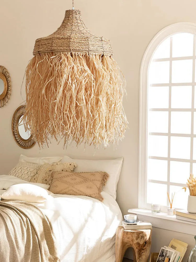 50cm diameter restaurant chandelier with woven wild vetch and willow Southeast Asian retro design