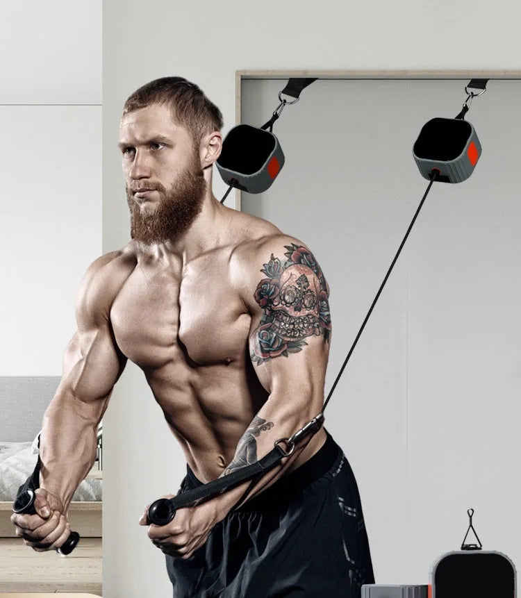 Adjustable resistance fitness equipment combining chest expander and rowing machine functions
