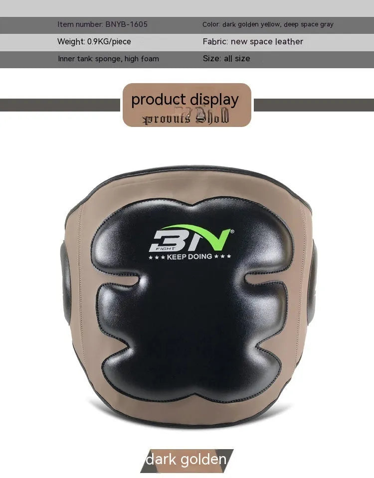 Sanda boxing breast protection target in dark grey or khaki colour for waist protection during martial arts training